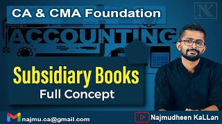 7 Subsidiary Books  Primary Books  CA CMA Foundation Accounts in Malayalam [upl. by Kciregor]