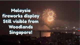 Malaysia Fireworks Display clearly Seen from Woodlands Singapore singapore malaysia fireworks [upl. by Led]