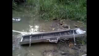 Homemade sluice 20 with Gold Hog matting NE Indiana [upl. by Ahtnicaj]