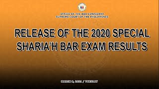 Results of the 2020 Special Shariah Bar Examinations [upl. by Cochrane]