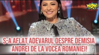 Sa aflat adevarul despre demisia Andrei de la Vocea Romaniei De ce a plecat prezentatoarea [upl. by Reivazx]