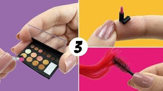 3 Easy Makeup Things to Make for Barbie Dolls  DIY Miniature [upl. by Ariela894]