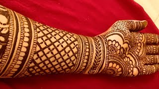 Very Easy Simple Mehndi Design Full Front Hand cone designsmendini designbridal henna [upl. by Ahseinar]