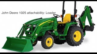 John Deere 1025R H120 loader and 260 Backhoe [upl. by Batholomew]