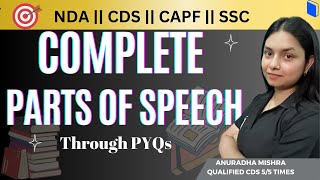 Identification of Part of Speech  Basic Concepts  PYQs for CDS 2 2024 English by Anuradha Maam [upl. by Giliane540]