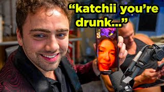 Mizkif Calls Drunk Nick amp Katchii [upl. by Folly84]