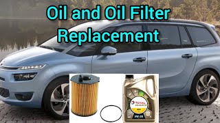 CITROEN PICASSO OIL AND OIL FILTER REPLACEMENT👍 [upl. by Zilada]