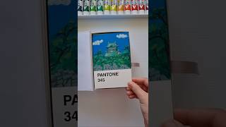 Osaka Castle 💚 Pantone Card Painting Challenge Day 91100 [upl. by Pearman]