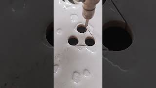 Process of a HighPressure Water Jet Quickly Piercing and Carving Ceramic Tiles [upl. by Depoliti]