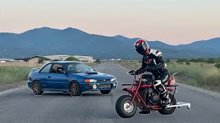 200hp Mini Bike VS 400hp Subaru Rally Car [upl. by Opportina]