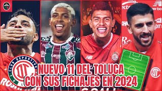 La INCREIBLE ALINEACIÓN de los Diablos ROJOS del TOLUCA con sus Fichajes en el Apertura 2024 [upl. by Portugal]