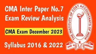 CMA Inter Dec 2023 Tax Paper Review  CMA Inter Tax Paper Level Comes Very Tough  Students Regret [upl. by Rosemonde457]