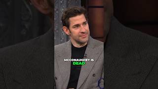 Sexiest Man Alive on McConaughey John Krasinski johnkrasinski colbert interview fun viralvideo [upl. by Brier959]