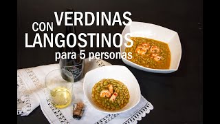 Fabes verdinas con langostinos Recetas asturianas [upl. by Anitsyrhc478]