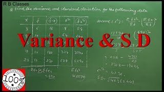 Class 11 Maths Statistics find the variance and standard deviation [upl. by Ellertal]