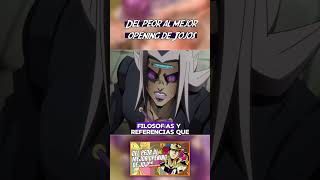 DEL PEOR AL MEJOR OPENING DE JOJOS PARTE 12  Jojos Bizarre Adventure jojo anime shorts [upl. by Nnairb]