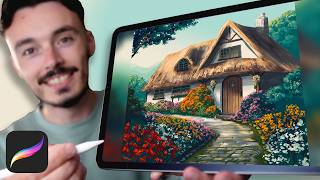 Flowery Cottage Procreate tutorial 191 [upl. by Lerrej703]