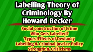 Labelling Theory by Howard Becker  Sociological Theory of Criminology  Outsiders  CSS Aspirants [upl. by Mcnutt242]