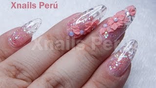 Uñas Acrílicas con Sutil Efecto Vitral  Xnails Peru [upl. by Ayotas]