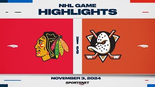 NHL Highlights  Blackhawks vs Ducks  November 3 2024 [upl. by Konopka]