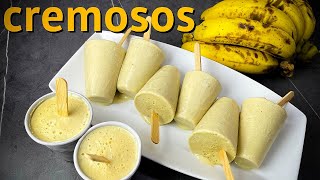 ¿se ANTOJAN de estos DELICIOSOS Helados Cremosos de BANANO  como hacer helados cremosos caseros [upl. by Aenitsirhc]