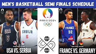 2024 Summer Olympic Games Mens Basketball SemiFinals Schedule  Olympic Basketball Tournament [upl. by Illil555]