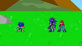 SSF2 Mod Battle Sonicexe V4 Vs Mecha Sonic and Mecha Mario [upl. by Lindgren]