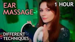 ASMR Different Types of Ear Massage for 1 hour 💎 Oil Cream Foam and More No Talking [upl. by Mungo]