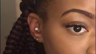 DIY Piercing My Conch at Home SUPER EASY [upl. by Cahilly]