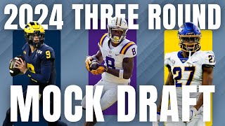 3 ROUND 2024 NFL Mock Draft WITH TRADES  2024 NFL Mock Draft [upl. by Dorren]