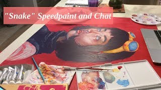 Dealing with Empty Canvas Syndrome  quotSnakequot Gouache Speedpaint [upl. by Trisha]