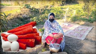 Gajar ka Halwa banane ka tarikaVillage Girl Cookingbeautiful Pakistani village routine [upl. by Johppah]