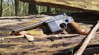 Mauser M712 Broomhandle Airsoft shooting [upl. by Neelsaj674]