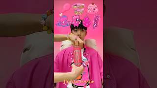 Random Pink Food ASMR Eating 🍹🐦‍🔥🩷 mukbang cure short [upl. by Atwood]