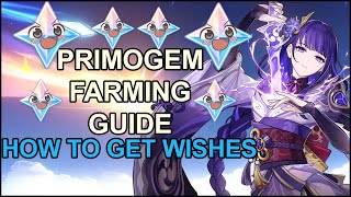 PRIMOGEM FARMING GUIDE  How To Get Wishes F2P FRIENDLY  Genshin Impact  Patch 26 [upl. by Atteyram]