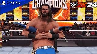 WWE 2K24  Seth Freakin Rollins vs AJ Styles World Heavyweight Championship Match At NOC [upl. by Luht]