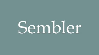 How to Pronounce Sembler Seem Correctly in French [upl. by Gnud926]