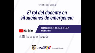 El rol del docente en situaciones de emergencia [upl. by Englebert119]