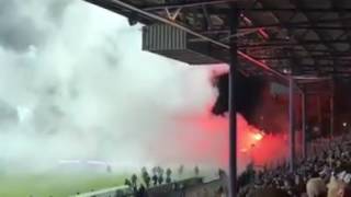 Aue  Karlsruher SC Pyro 10032017 [upl. by Aenit972]