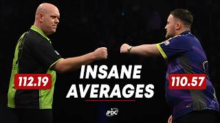 INSANE AVERAGES Luke Littler v Michael van Gerwen  2024 Czech Darts Open [upl. by Arratal]