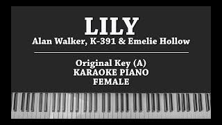 Lily FEMALE KARAOKE PIANO COVER Alan Walker [upl. by Nirehtak]