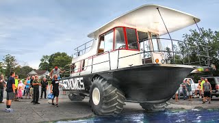 Amphibious Driving Houseboat Full Build  Ultimate OffRoad RV [upl. by Ejrog]