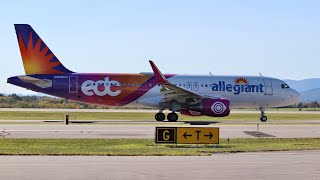 allegiant Airbus A320214 INSOMNIAC edc Livery N198NV Takeoff  Roanoke Regional Airport [upl. by Towill570]