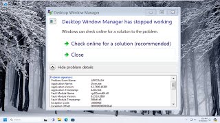 Desktop Window Manager Stopped Working and Was Closed in Windows 1110 FIXED [upl. by Chadbourne]