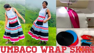 Sewing a wrap skirt 180 Flare  Umbaco traditional skirt DIY [upl. by Oetam]