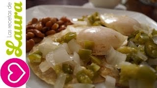 Huevos montados en guisado de tomate♥Desayuno Saludable♥Eggs with green tomatoe♥Healthy Breakfast [upl. by Kaiulani]