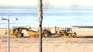 Cat 627E Wheel Tractor Scrapers  Venice Beach CA [upl. by Nagey]