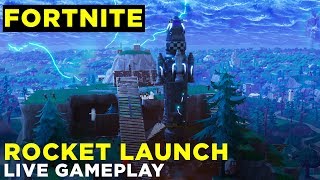 Fortnite Rocket Launch Live Gameplay from the Launch Site and Aerial Views [upl. by Nolos]