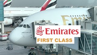 EMIRATES FIRST CLASS A380 Dubai to Los Angeles EK215 [upl. by Clovah73]