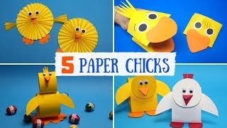 Easy Paper Chick Crafts for Kids  Easter Paper Crafts [upl. by Enelyad]